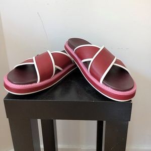 Zara Sandals Slides  - Wine Cris cross Design